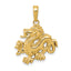 10K Yellow Gold Skull Charm