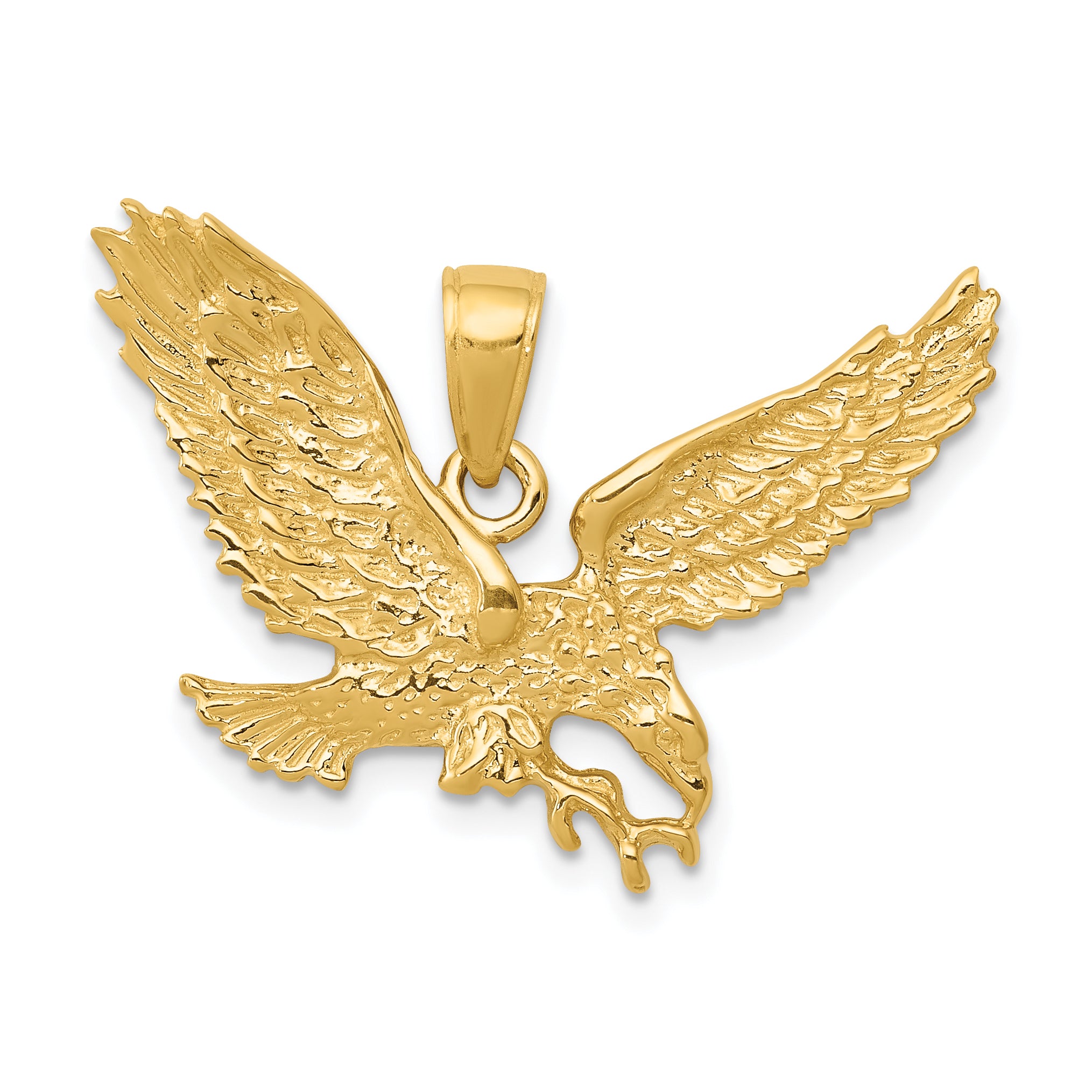 10k Solid Polished Eagle Pendant Main image