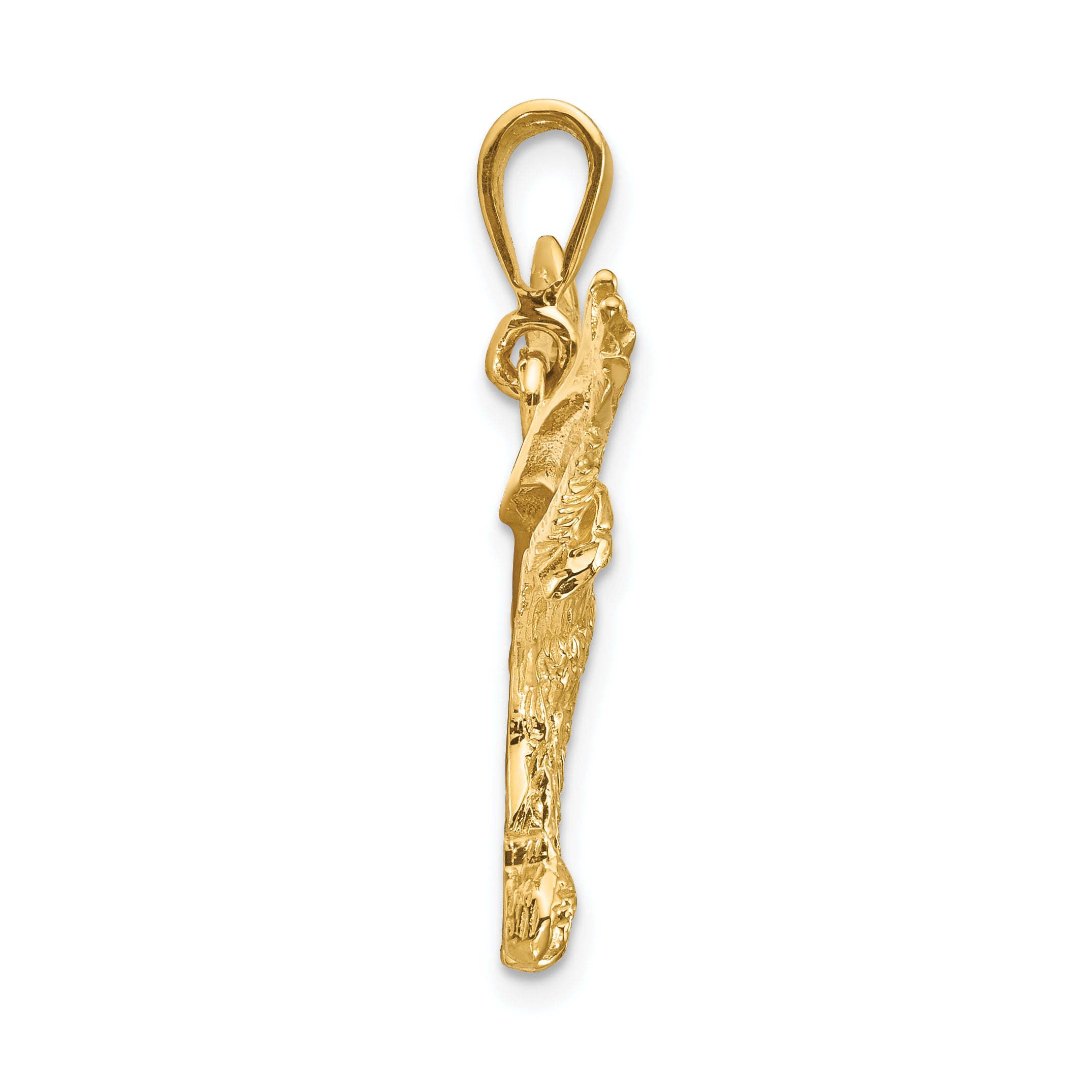 10k Solid Polished Eagle Pendant Secondary image