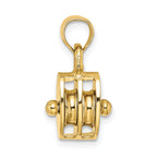 10K Polished 3-D Moveable Pulley Charm