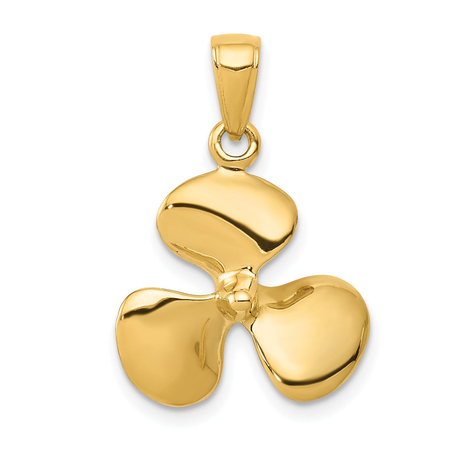 10K Polished 3-D Propeller Pendant Main image