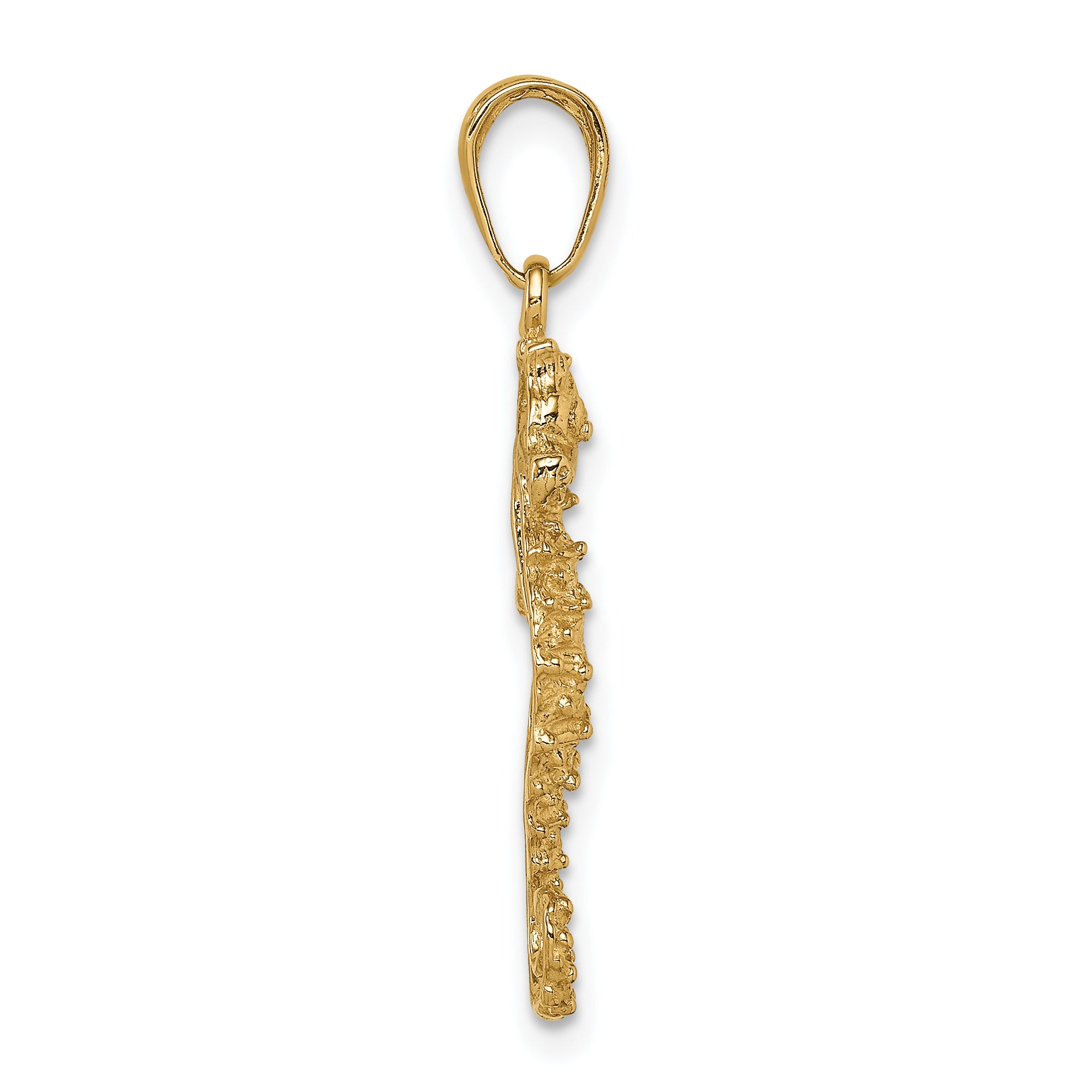 10K Yellow Gold Seahorse Pendant Secondary image