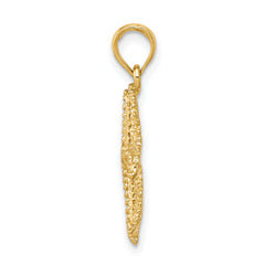 10k Polished Open-Backed Starfish Pendant