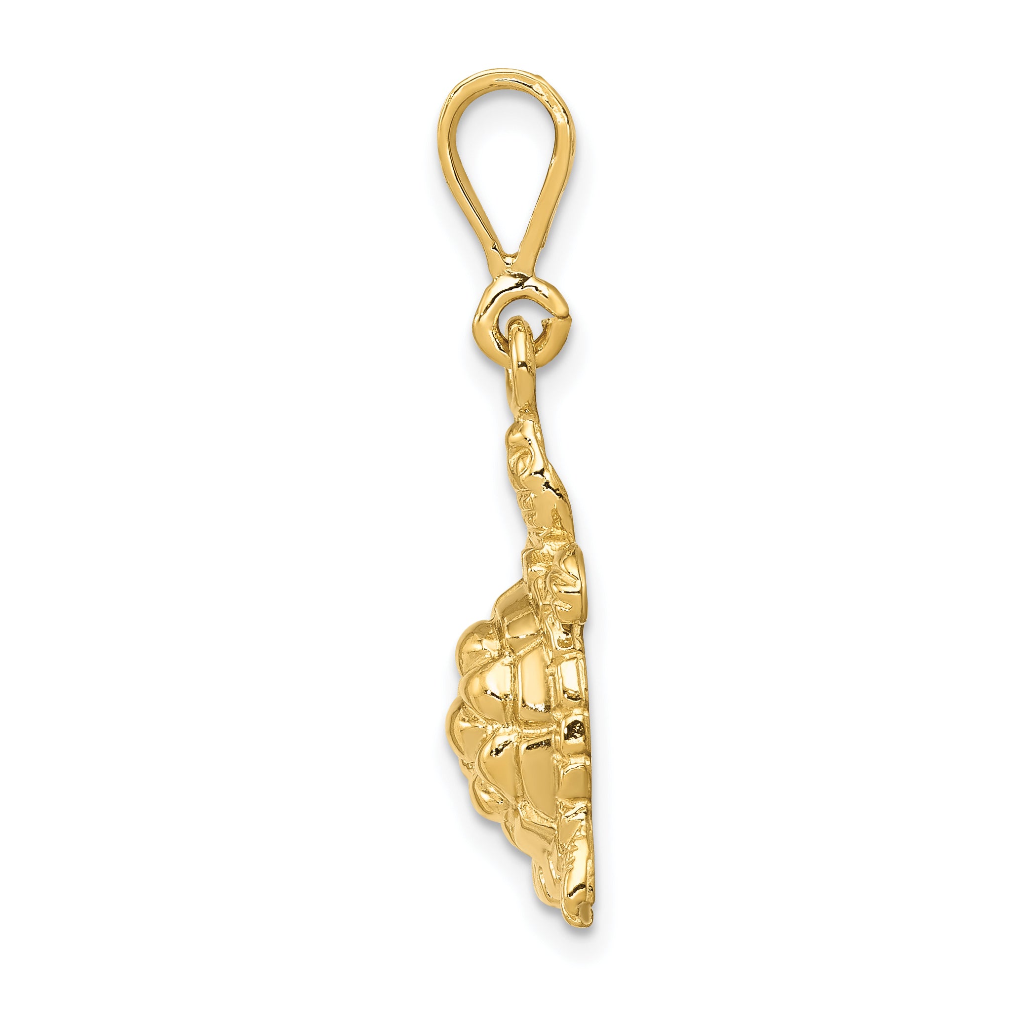10k Solid Polished Open-Backed Sea Turtle Charm Secondary image