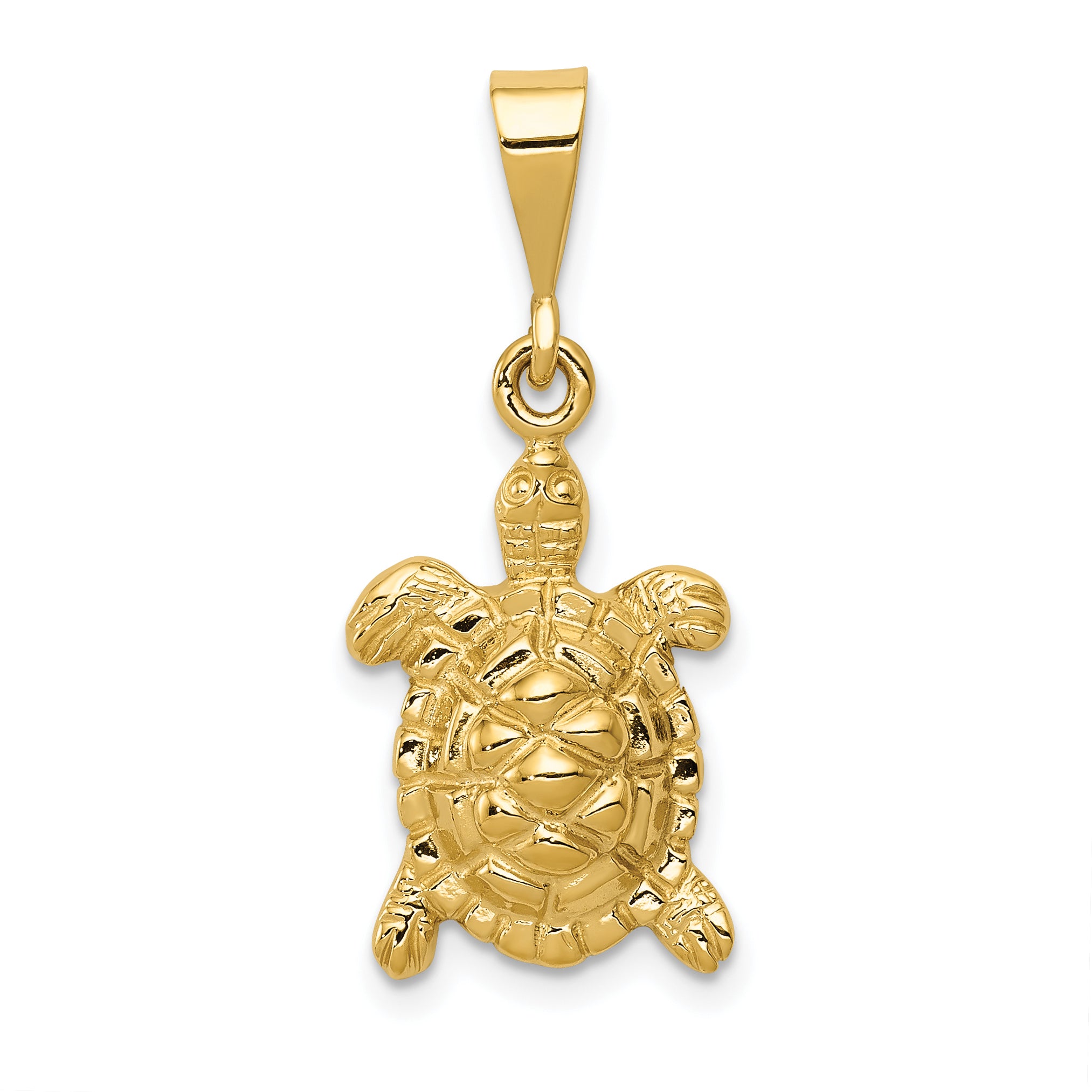 10k Solid Polished Open-Backed Sea Turtle Charm Main image