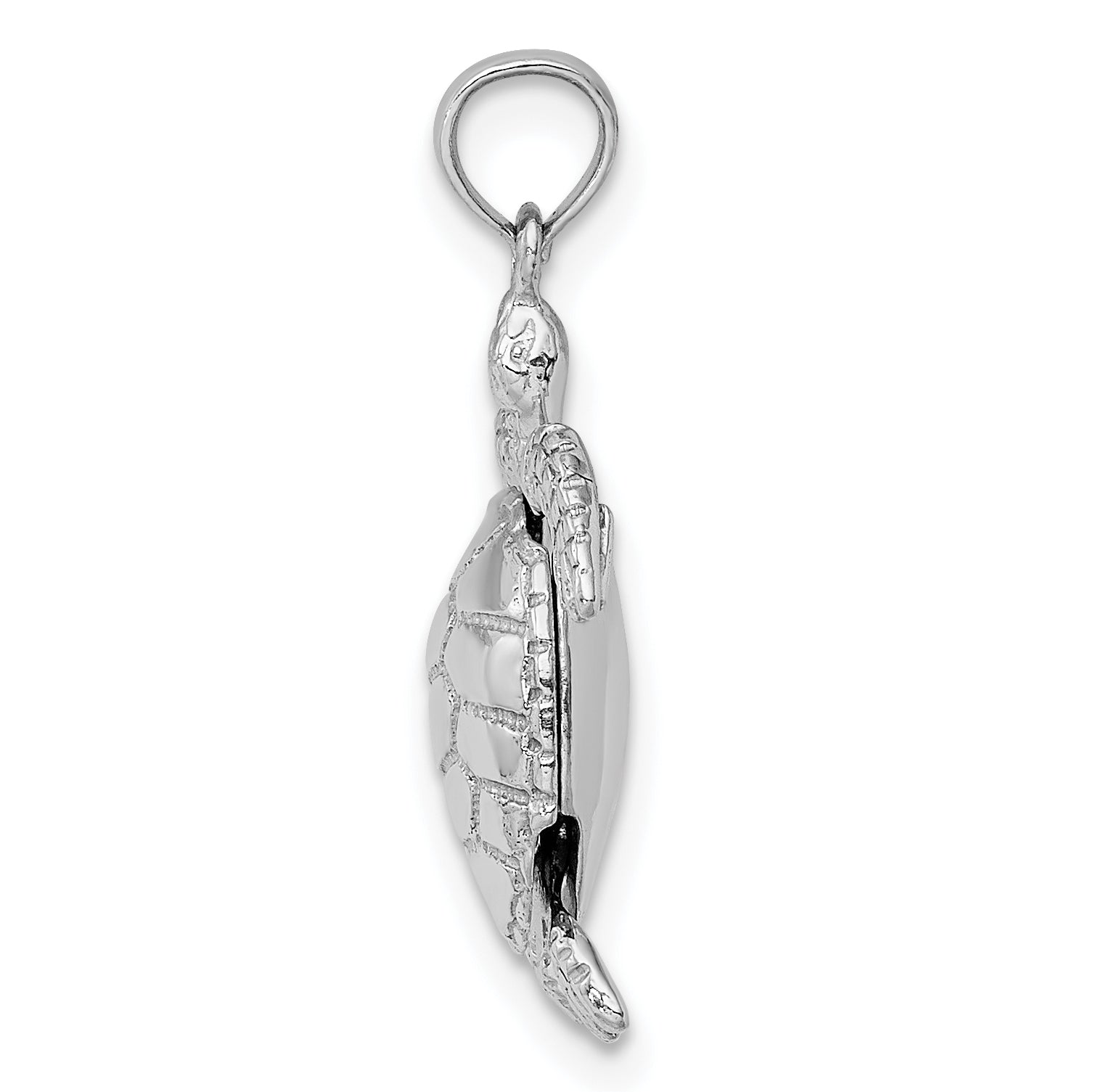 10k White Gold 3-D Moveable Turtle Pendant Secondary image