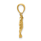 10K Polished Open-Backed Bass Fish Pendant