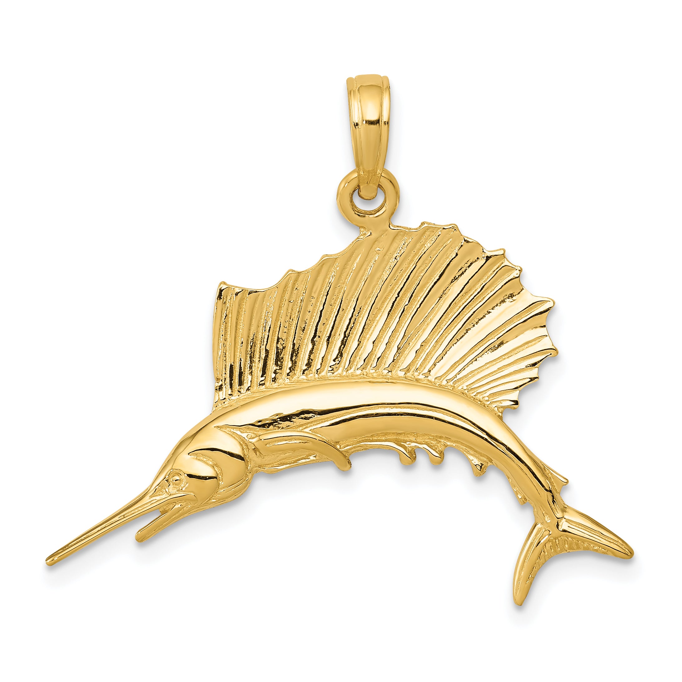 10k Polished Sailfish Pendant Main image