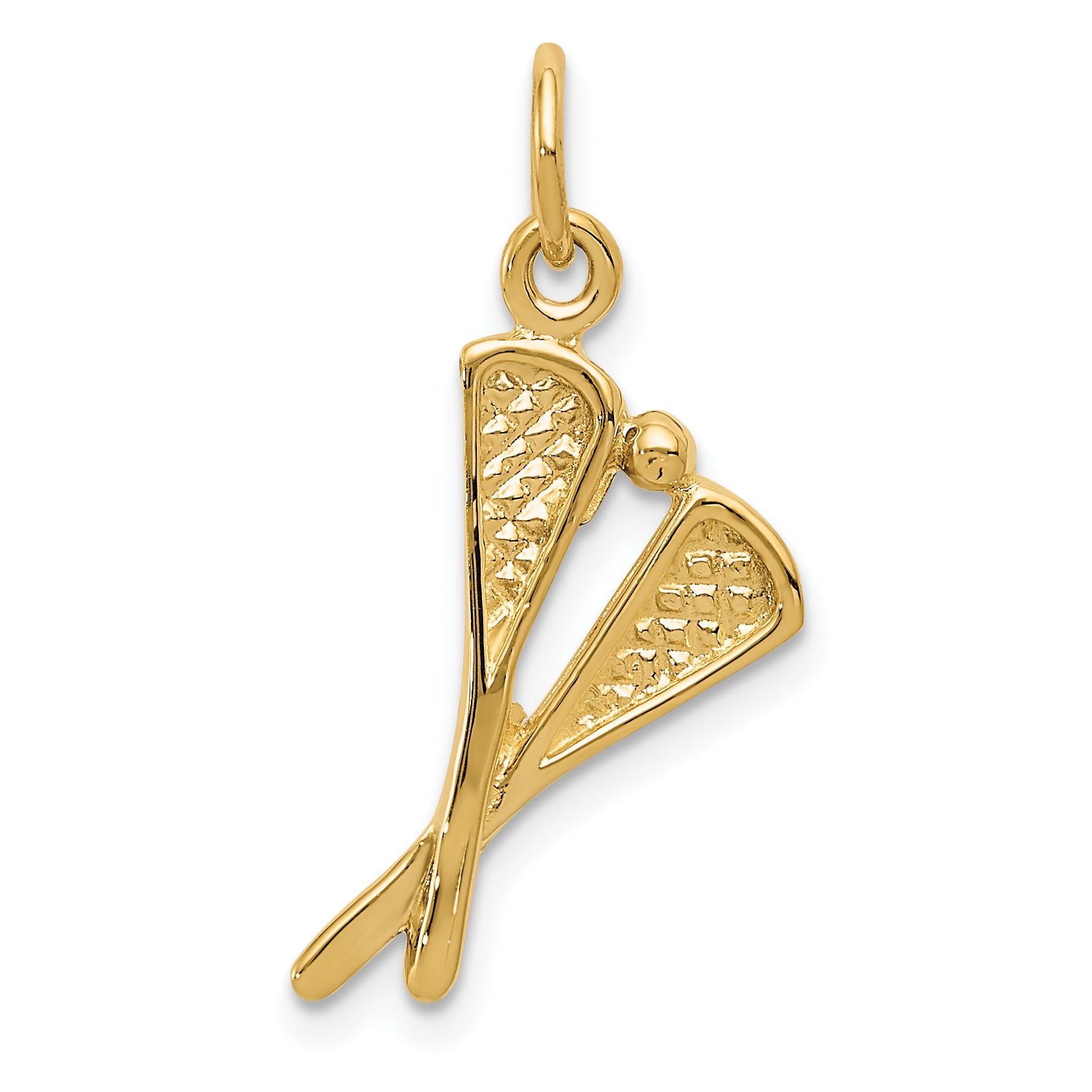 10k Polished Lacrosse Sticks Charm Main image
