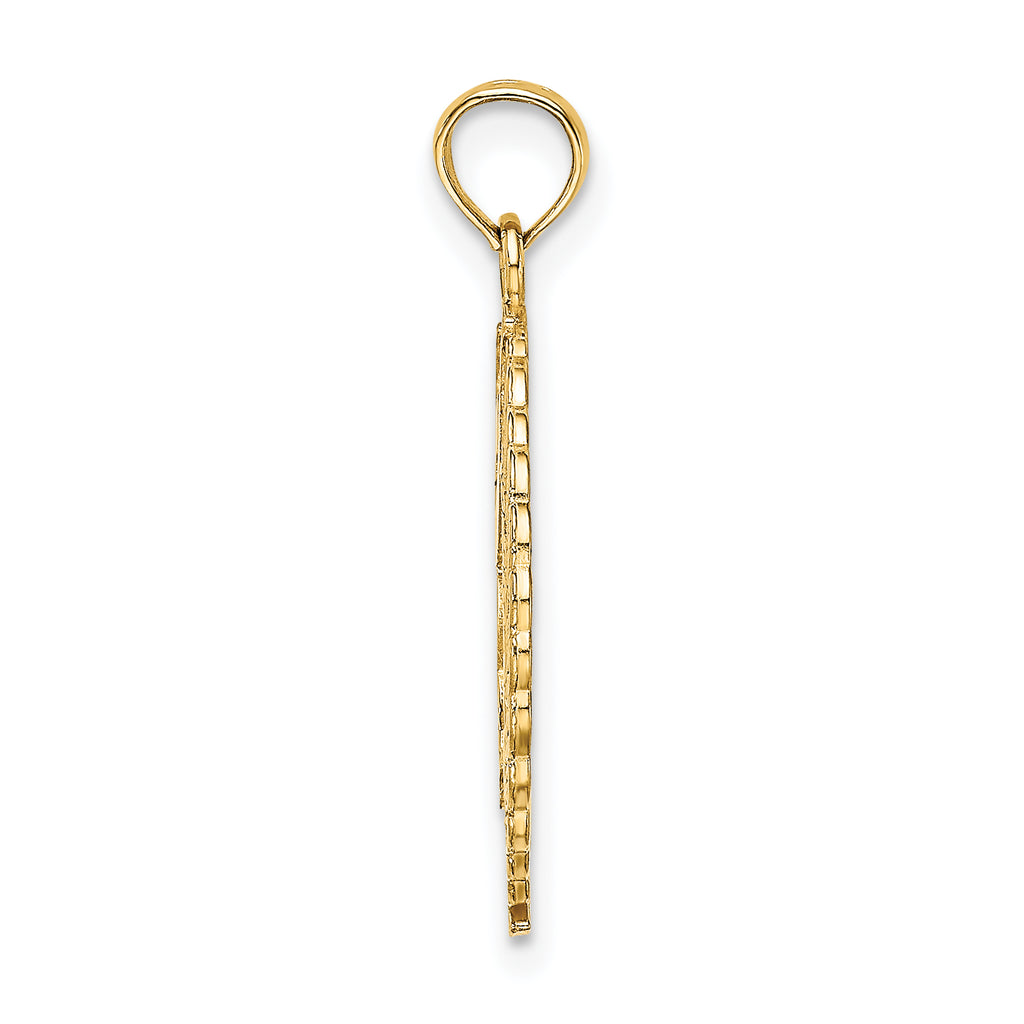 10K Solid Polished Framed Gymnast Pendant