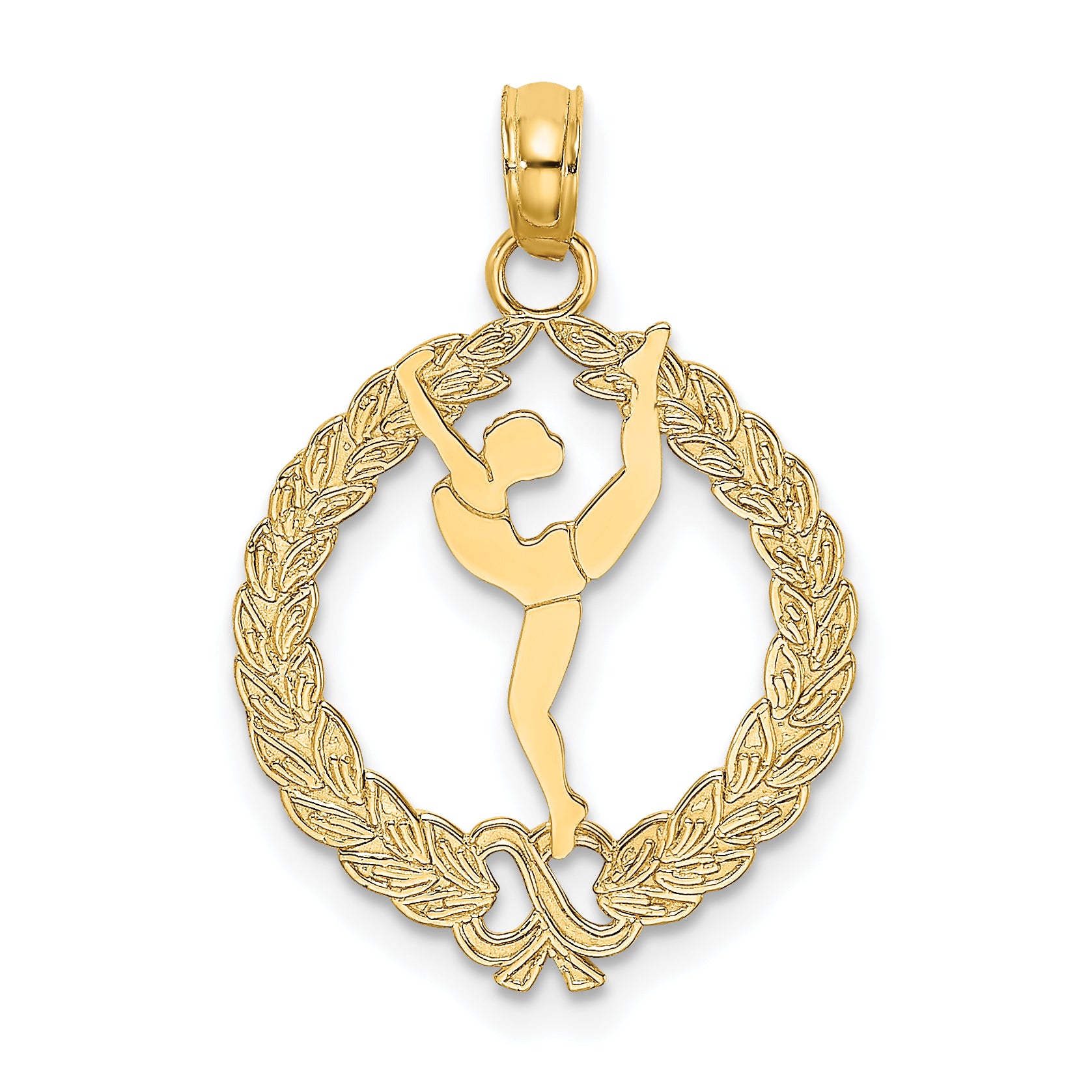 10K Solid Polished Framed Gymnast Pendant Main image