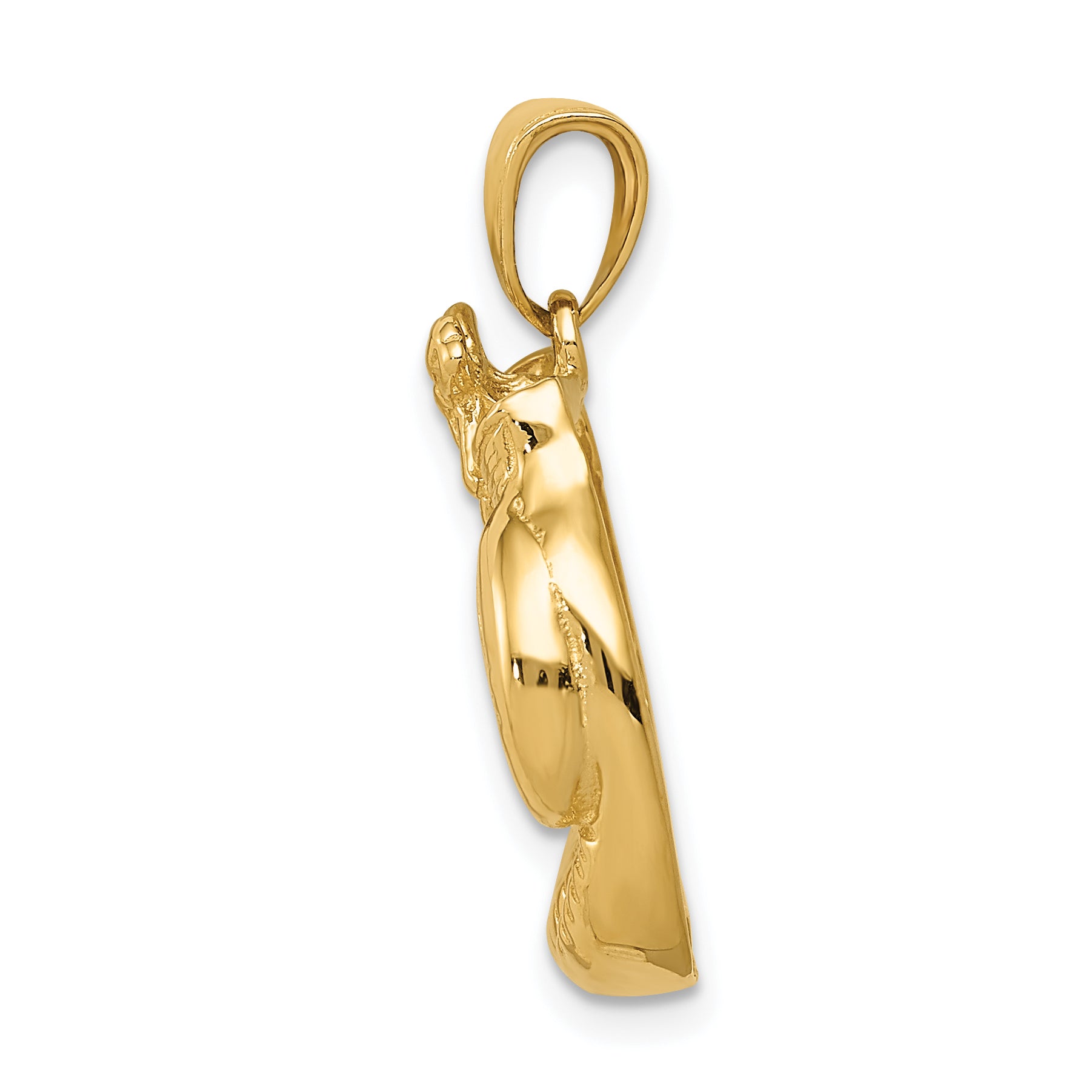 10k Solid Polished Open-Backed Boxing Gloves Pendant Secondary image