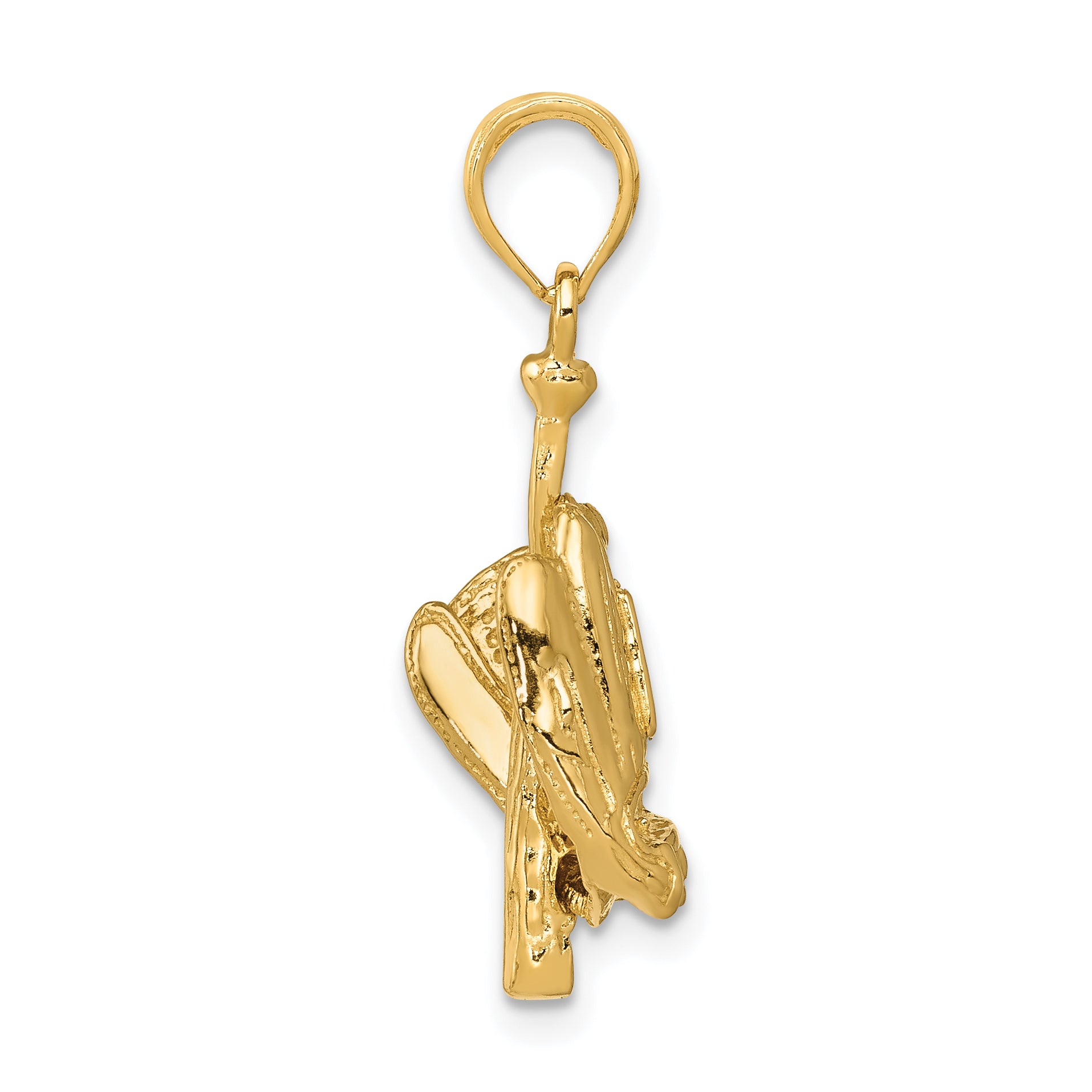 10K Polished 3-D Glove/Bat/Ball Baseball Pendant Secondary image