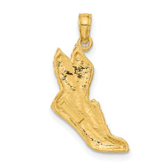 10K Polished Running Shoe Pendant