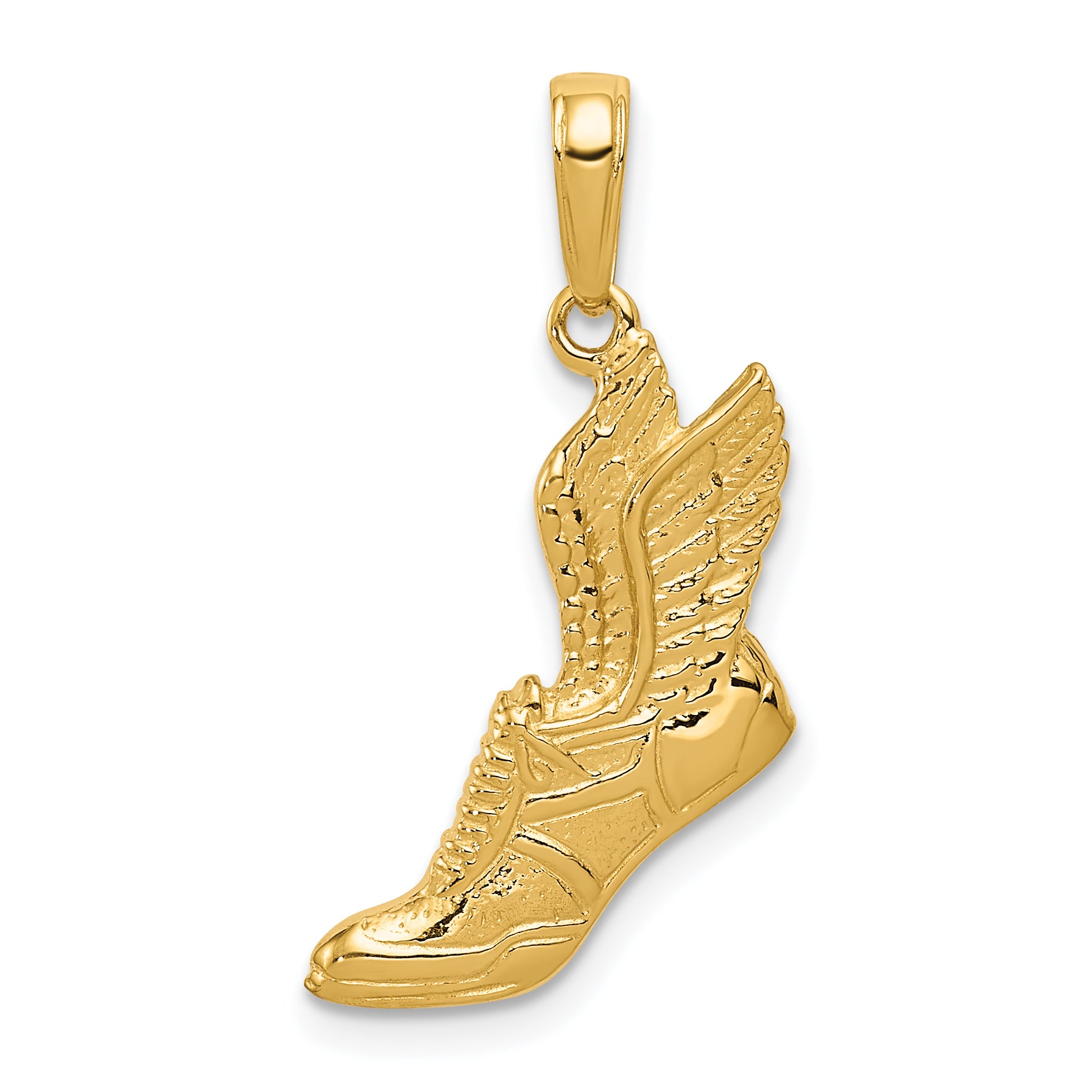 10K Polished Running Shoe Pendant Main image
