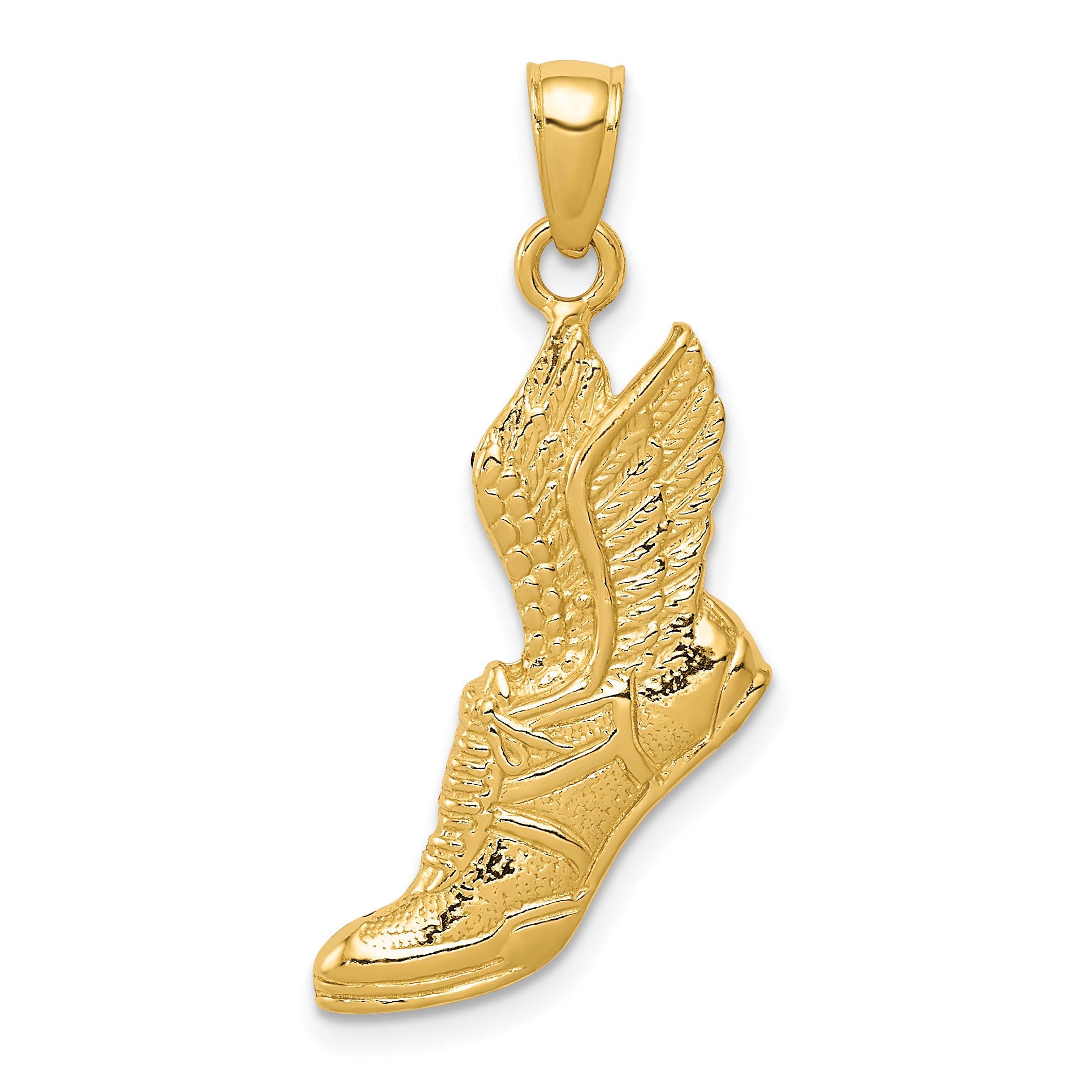 10K Polished Running Shoe Pendant Main image