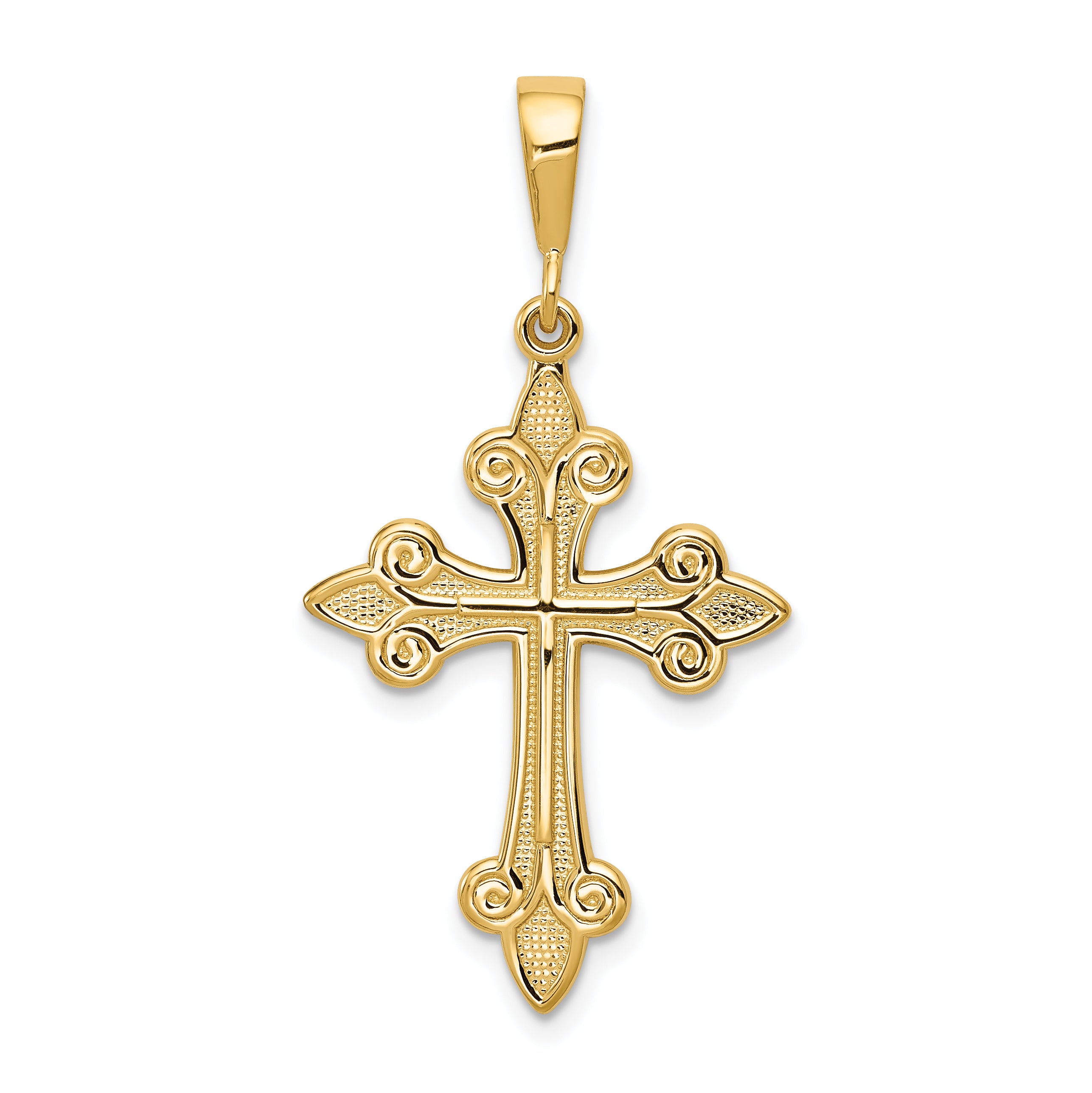 10k Fleur de Lis Cross Pendant Main image
