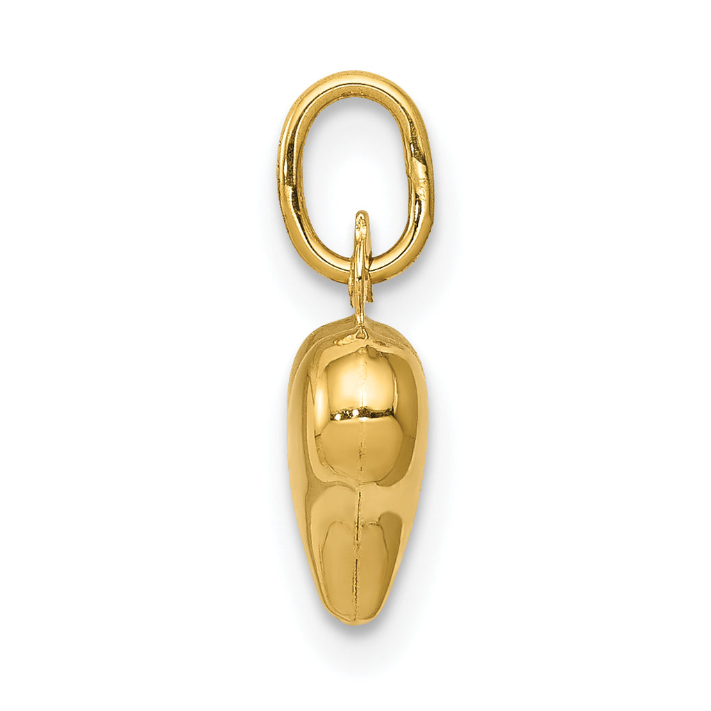 10K Polished 3-D Heart Charm