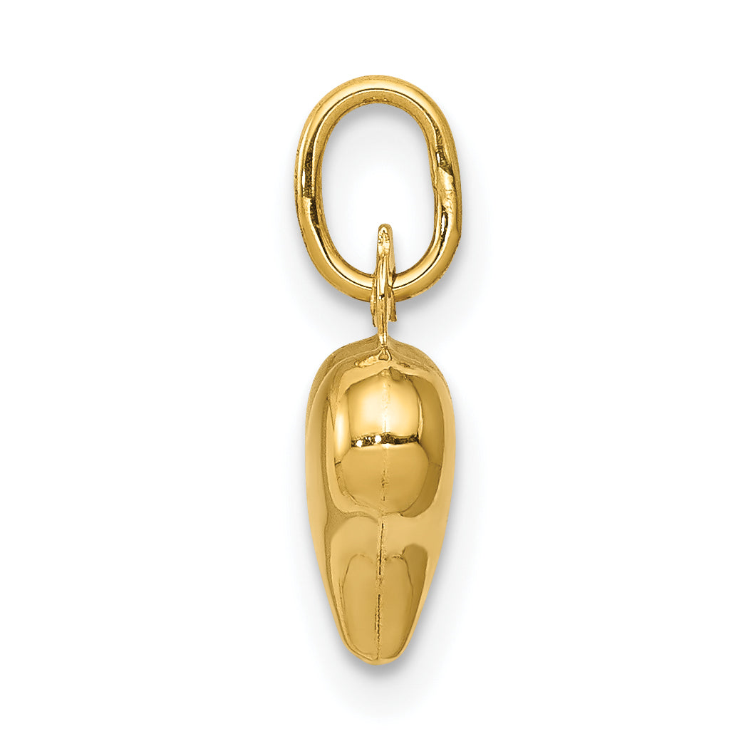 10K Polished 3-D Heart Charm