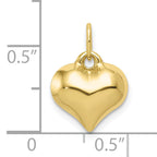 10K Polished 3-D Heart Pendant