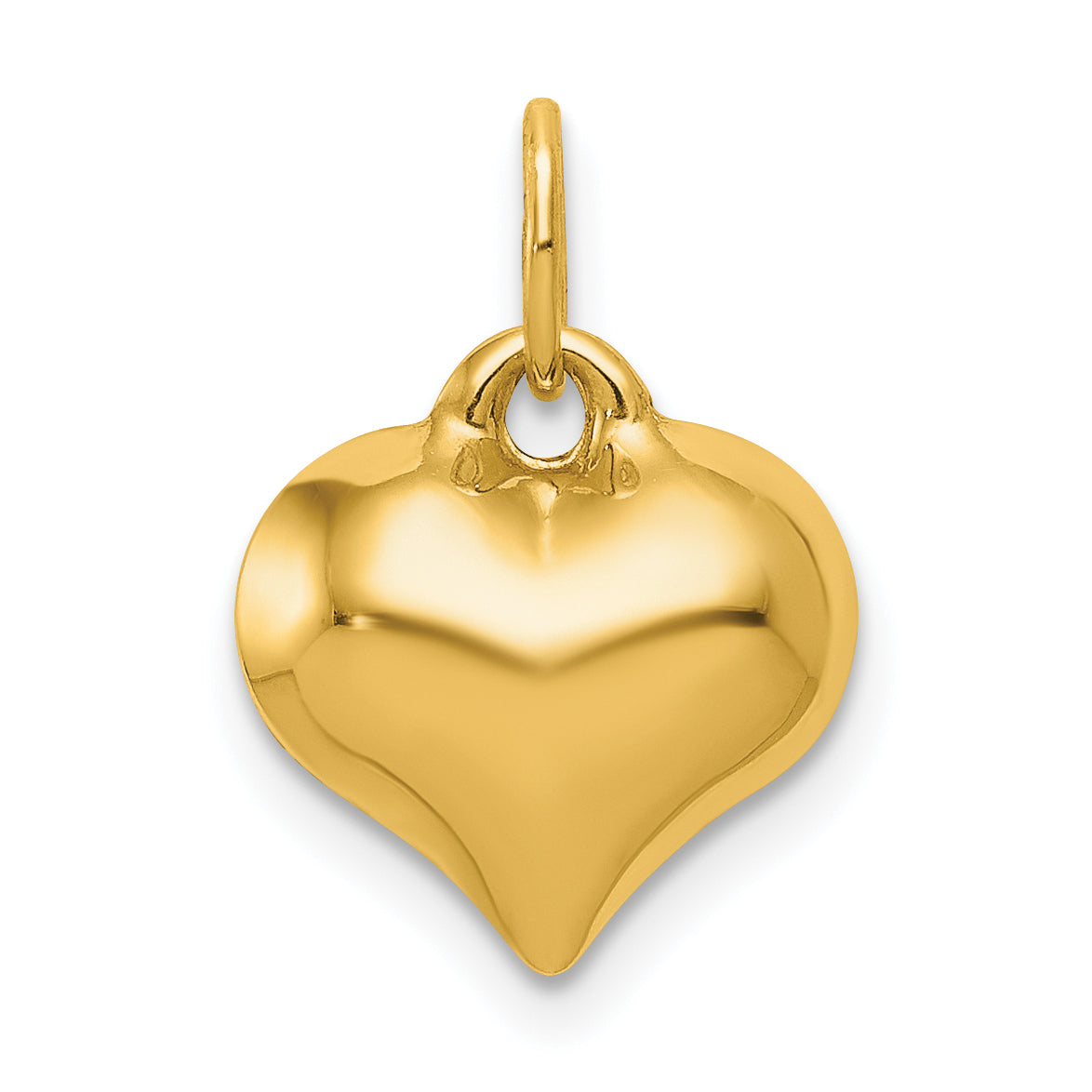 10K Polished 3-D Heart Pendant Main image