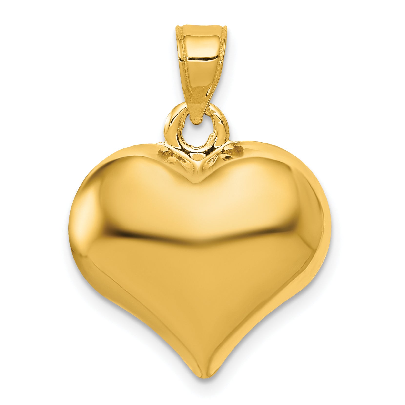 10K Polished 3-D Heart Pendant Main image