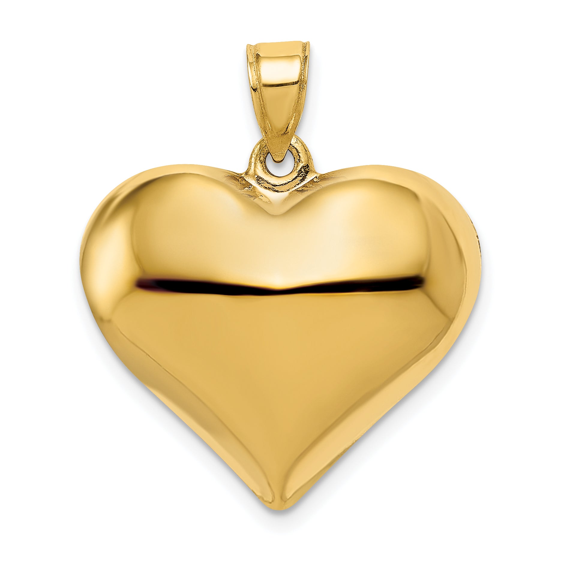 10K Polished 3-D Heart Pendant Main image