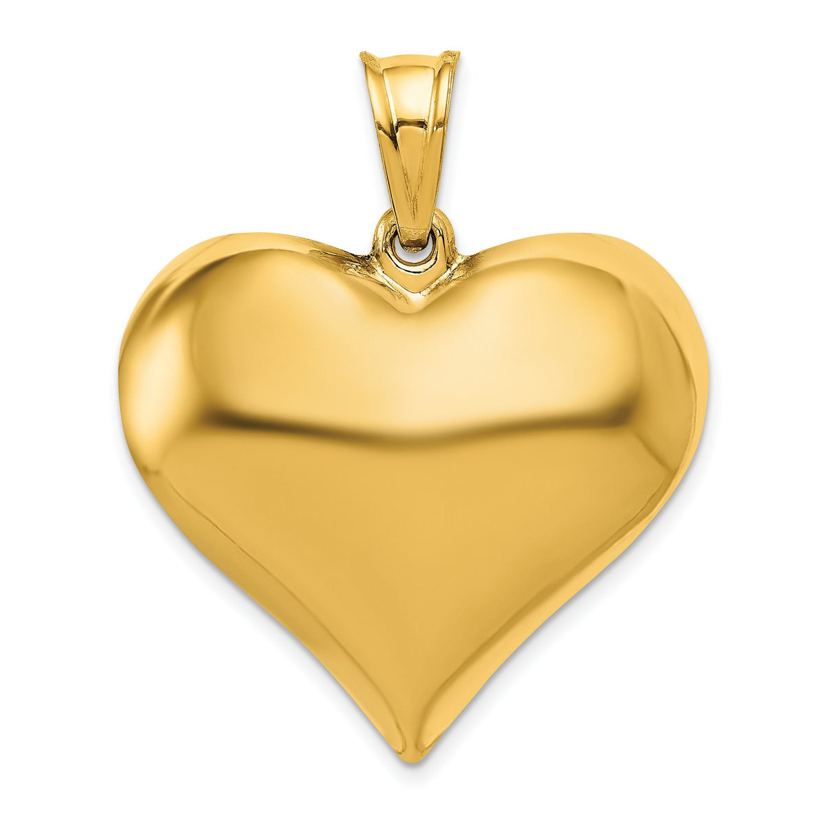 Puffed Heart Pendant in 10K Yellow Gold, 38mm - Sophia Jewelers Main image