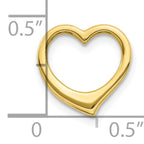 10K None Polished 12mm Medium Floating Heart Chain Slide - view 3