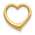 10K None Polished 12mm Medium Floating Heart Chain Slide