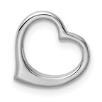 10K White Gold White Gold Polished 12mm Medium Floating Heart Chain Slide - view 4