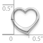 10K White Gold White Gold Polished 12mm Medium Floating Heart Chain Slide - view 3