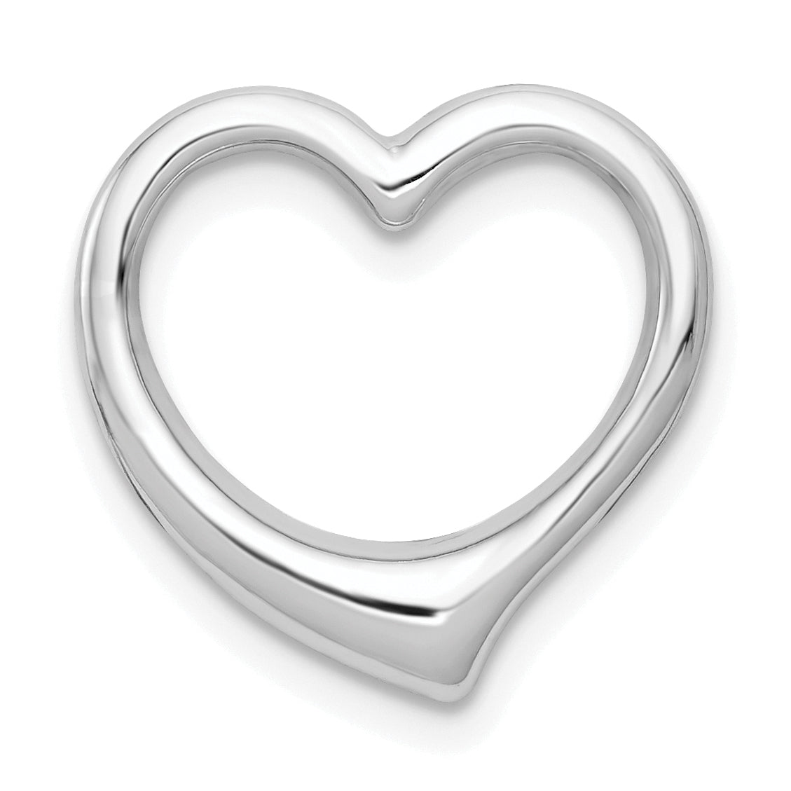 10K White Gold Polished Heart Chain Slide Main image