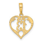 10k 13 in Heart Cut-out Pendant