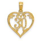 10k 30 in Heart Cut-out Pendant