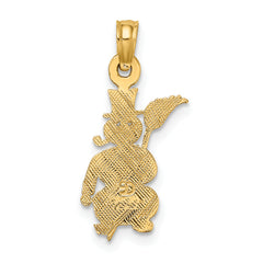 10K Polished Snowman Pendant