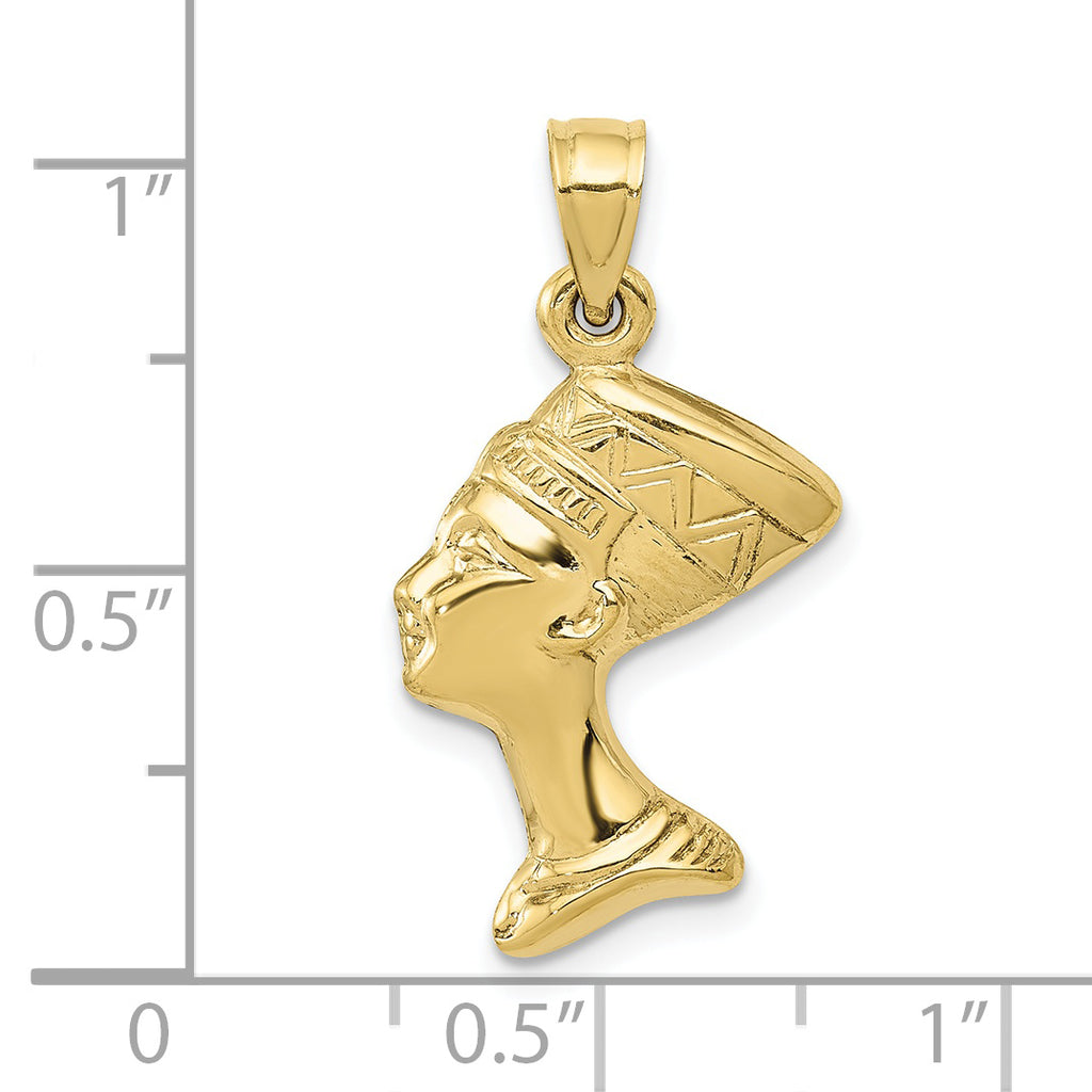 10k 3-D Nefertiti Pendant