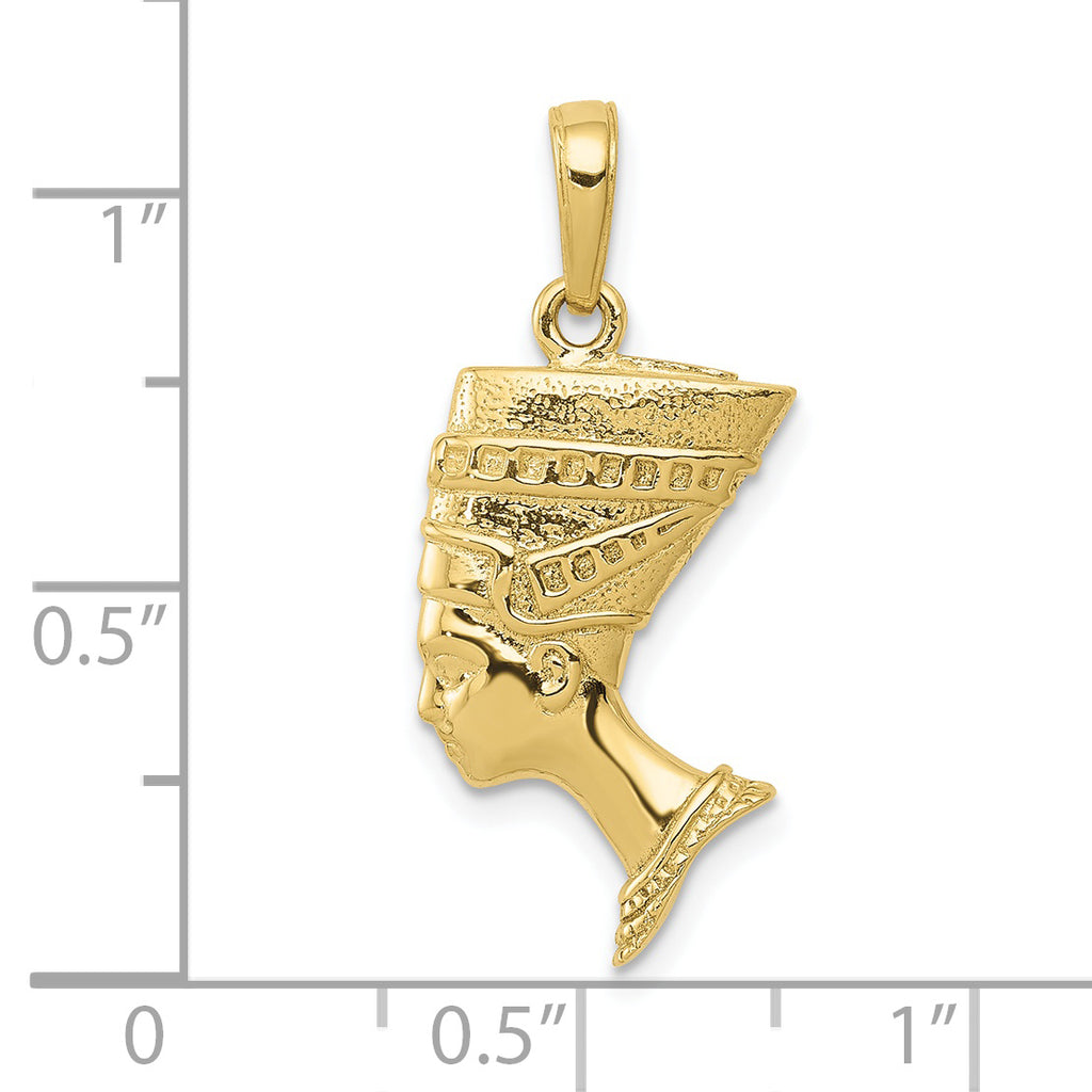 10k 3-D Nefertiti Pendant
