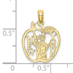 10k Cut-out NEW YORK w/Statue of Liberty in Apple Charm