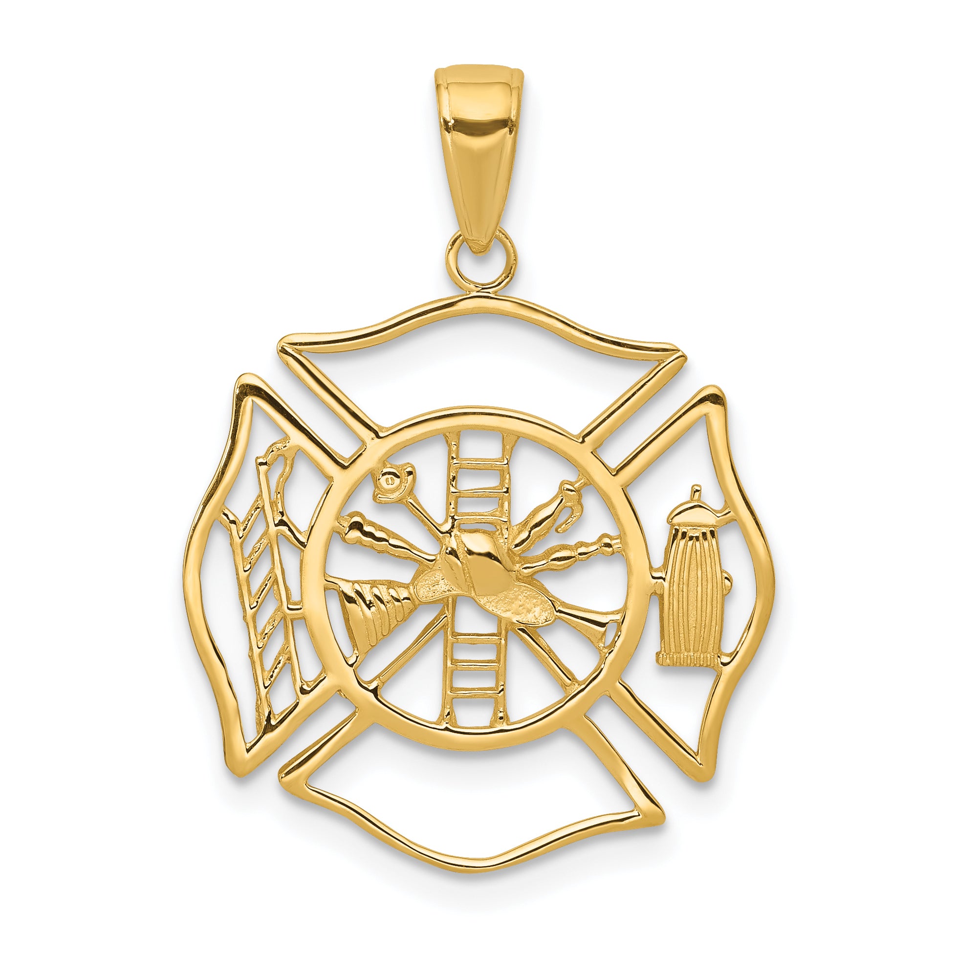 10k Fireman Shield Pendant Main image