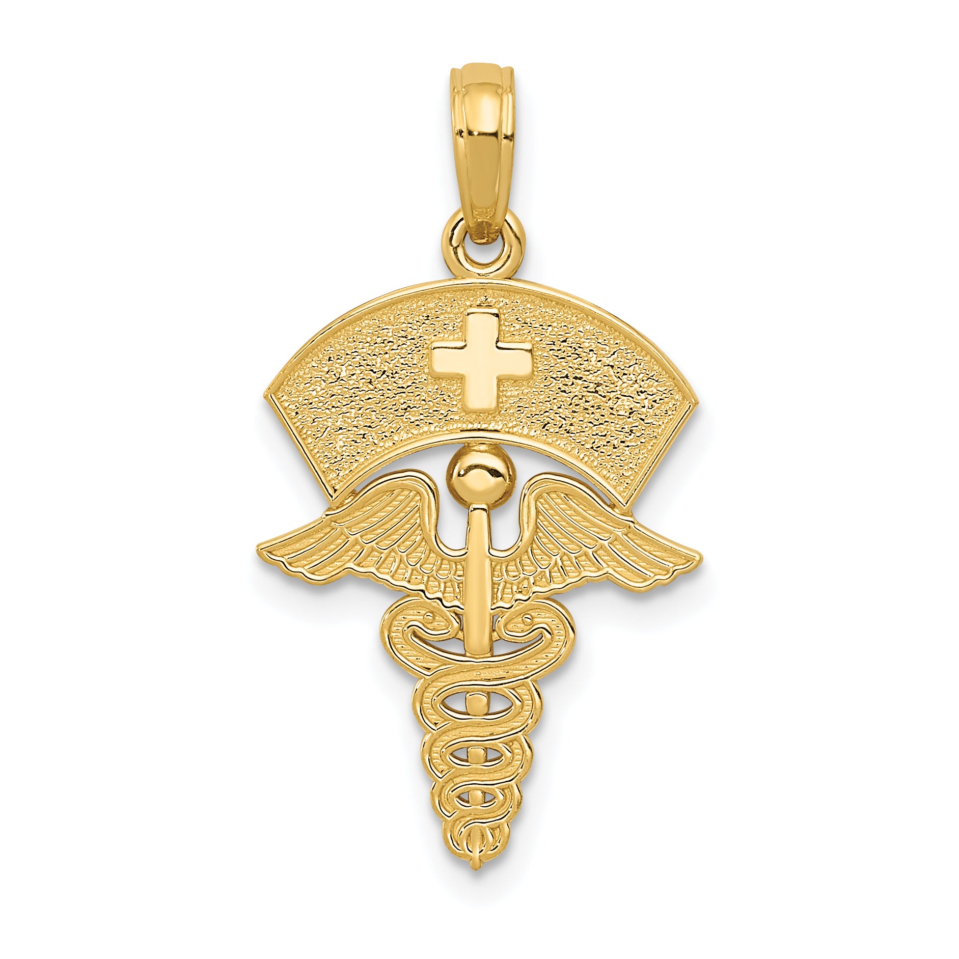 10k Caduceus w/Nurses Cap Pendant Main image