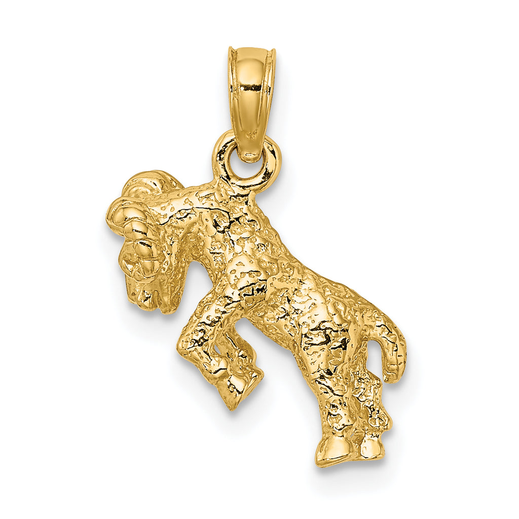 10K 3-D Aries Zodiac Pendant