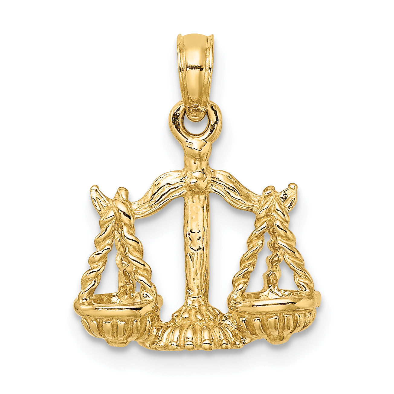 10K 3-D Libra Zodiac Pendant