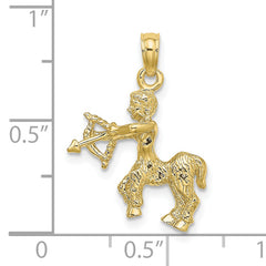 10K 3-D Sagittarius Zodiac Pendant