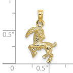 10K 3-D Capricorn Zodiac Pendant
