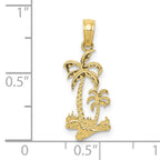 10K Double Palm Trees Pendant