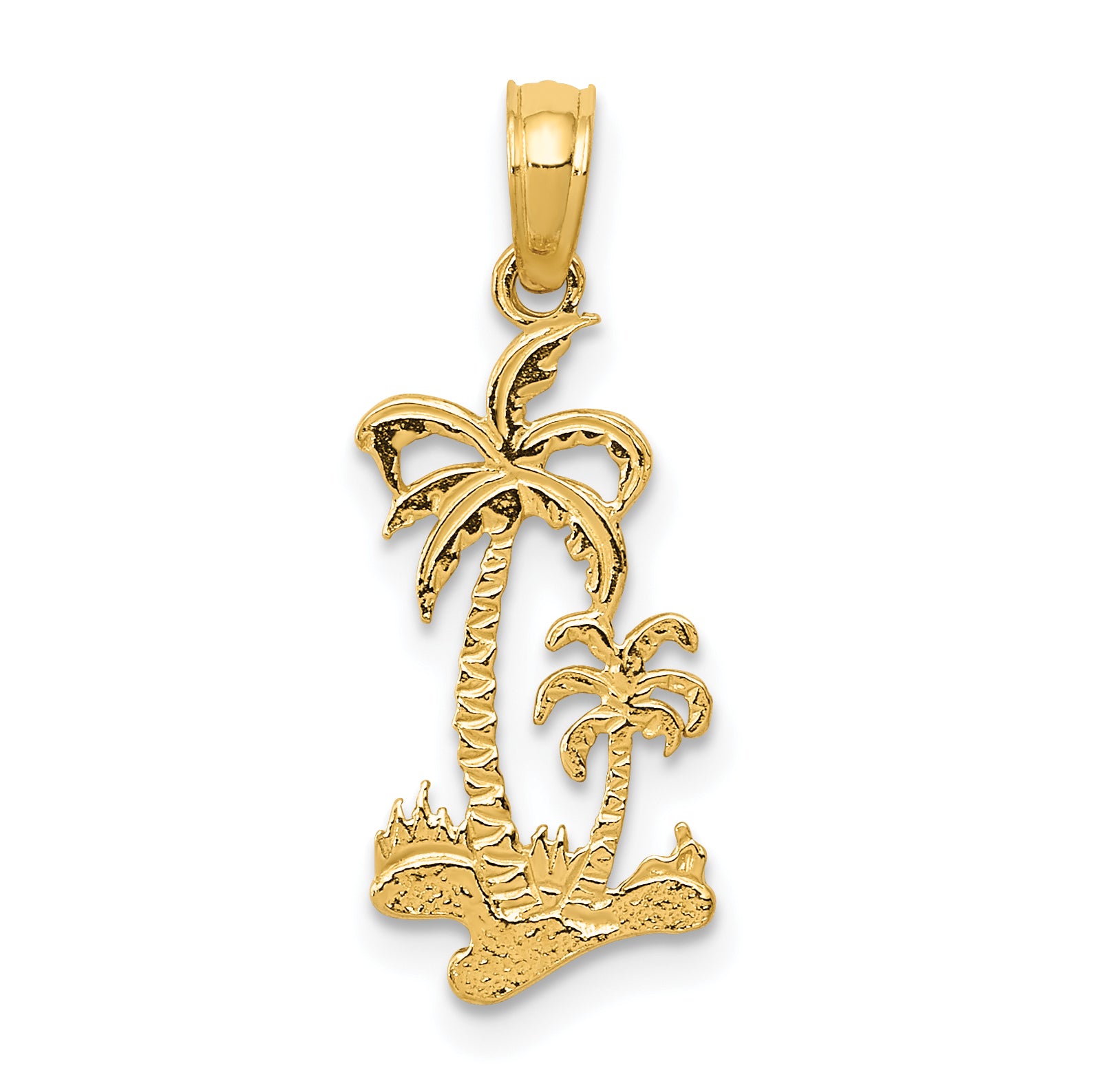 10K Double Palm Trees Pendant Main image