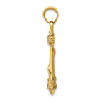 10K None 3-D Anchor with Rope Pendant - view 2