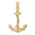 10K None 3-D Anchor with Rope Pendant
