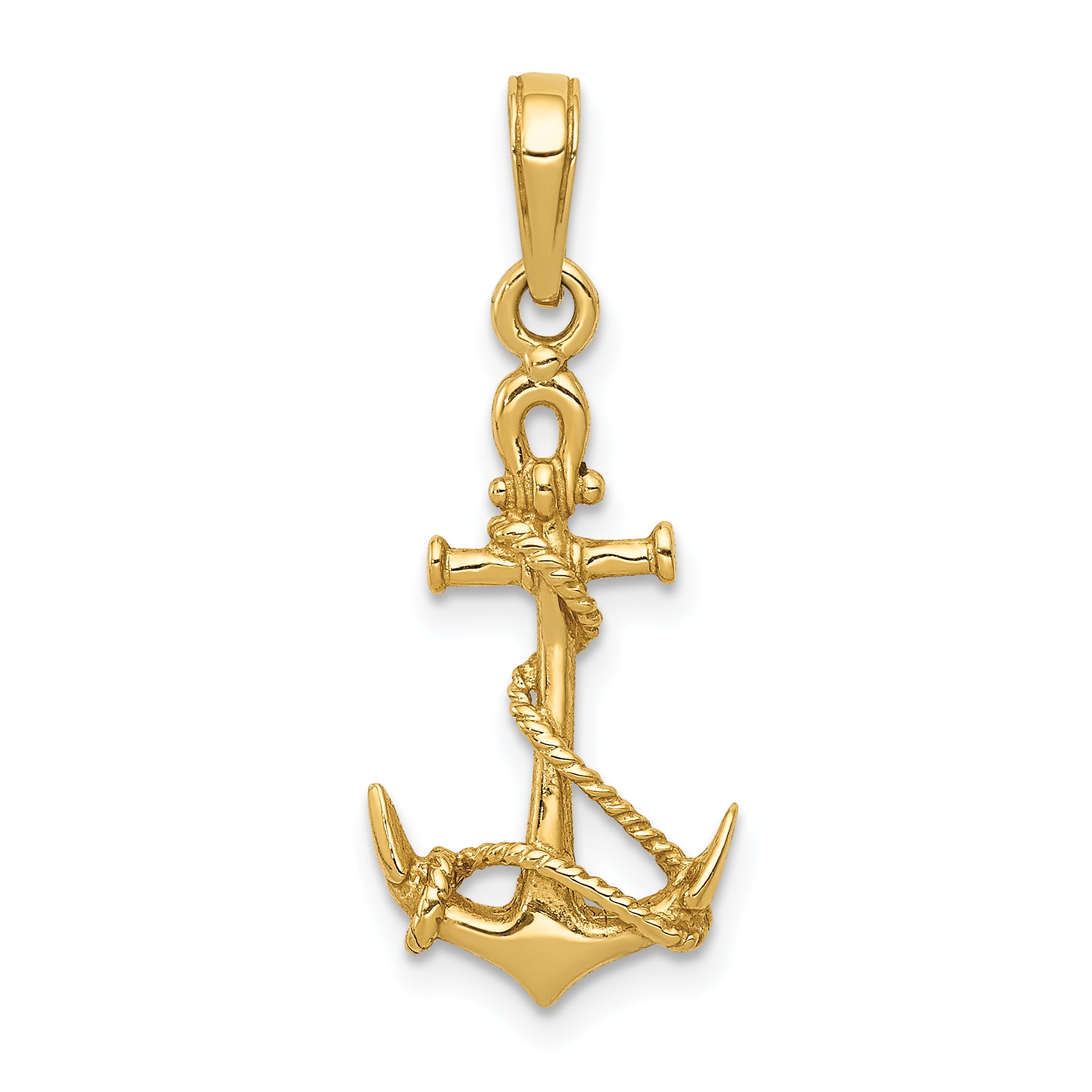 10K 3-D Anchor w/Shackle and Entwined Rope Pendant Main image